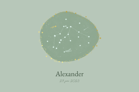 Geboortekaartje Alexander | Star sky
