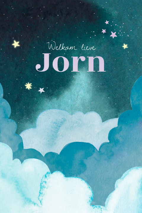 Geboortekaartje Jorn | Dreamy night