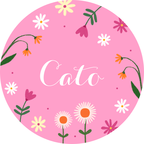 Raamsticker Cato | Vrolijke raamsticker met bloemen