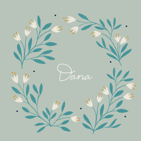 Geboortekaartje Dana | Winterbloemen