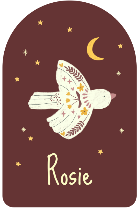 Geboortekaartje Rosie | Vogeltje scandinavische stijl
