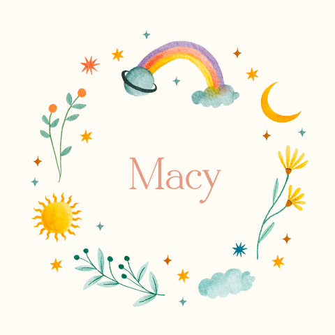 Spiritueel geboortekaartje Macy | Regenboog