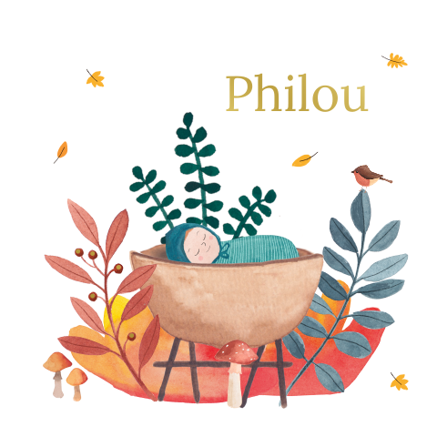 Geboortekaartje Philou - Herfst
