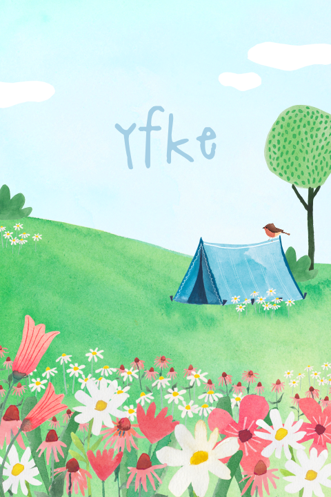 Geboortekaartje meisje 'Yfke' | Tentje tussen bloemen