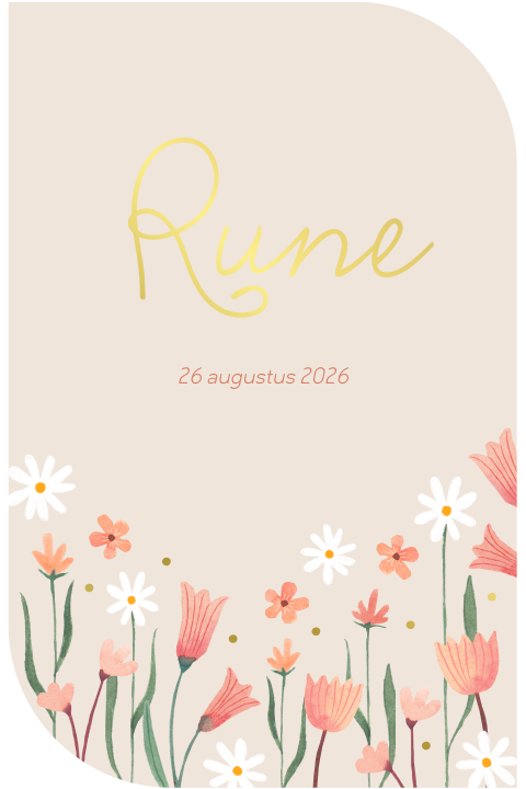 Geboortekaartje Rune | Bloemen