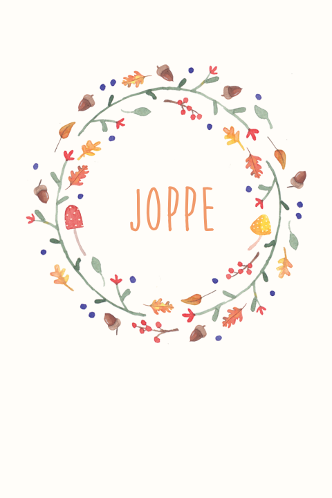 Geboortekaartje Joppe - met herfstcirkel