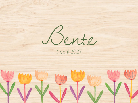 Memorybox 'Bente' | Houten bewaar doos met tulpen