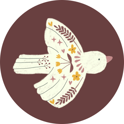 Sluitsticker folklore vogeltje