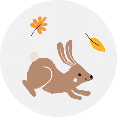 Sluitsticker Herfst konijntje