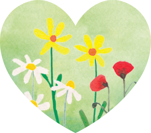Sluitsticker hartje - Wildflowers