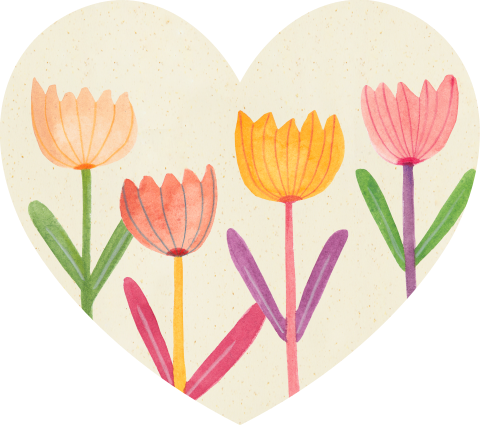 Sluitsticker hartje | Tulpen
