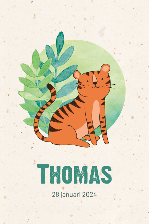 Geboortekaartje Thomas | Tijger