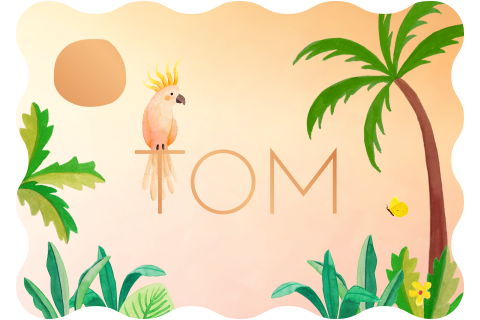 Jungle geboortekaartje 'Tom' | Kaketoe met koperfolie