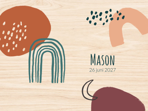 Memorybox van hout 'Mason' | Kistje met abstract design