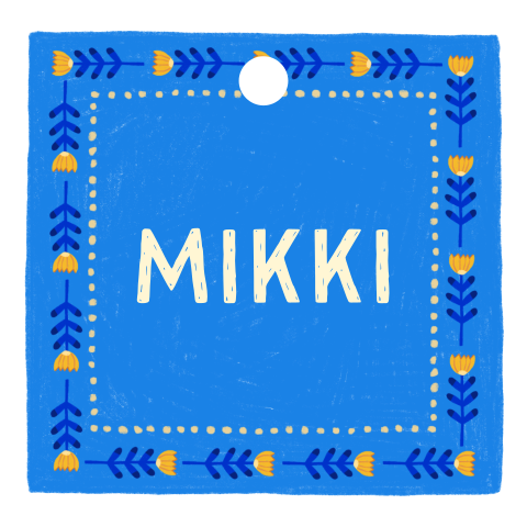 Vrolijk klein label kaartje voor doopsuiker - vierkant 55 x 55 mm