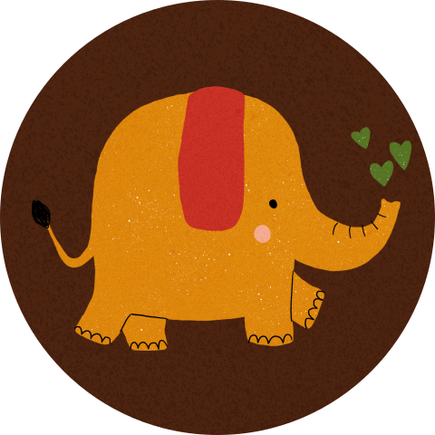 Sluitsticker retro olifant