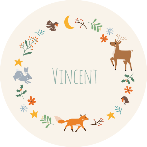Raamsticker Vincent | Winter met bosdieren