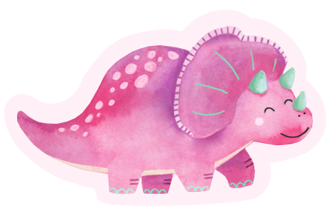 Geboortekaartje 'Liz' in de vorm van een dinosaurus