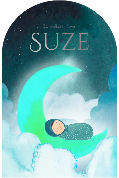 Geboortekaartjes Suze | Baby in de wolken