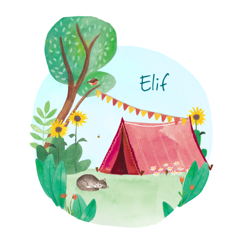 Geboortekaartje Elif | Tentje in de natuur