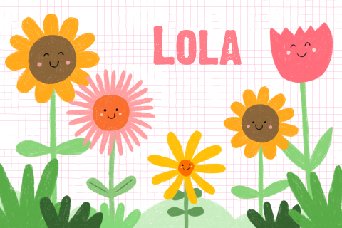 Geboortekaartje Lola  |  Happy flower