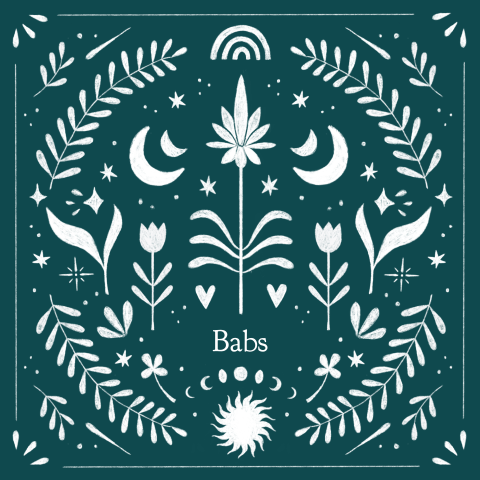 Geboortekaartje Babs | Tegeltje spiritueel
