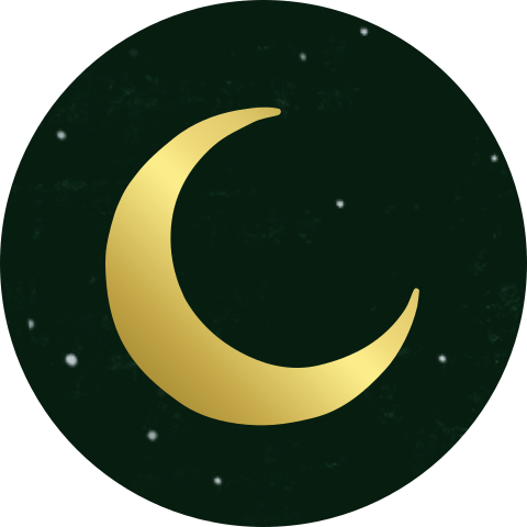 Sluitsticker Goudfolie maan