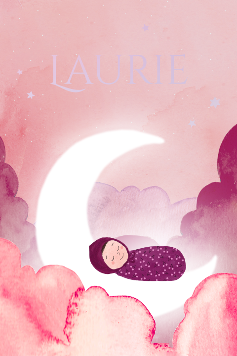 Geboortekaartjes Laurie | Baby in de wolken