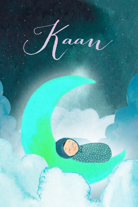 Geboortekaartje Kaan | Baby in de wolken