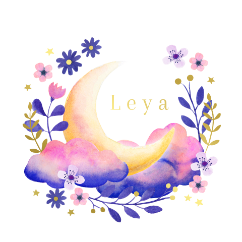 Geboortekaartje Leya  -  Wolkendroom met maan