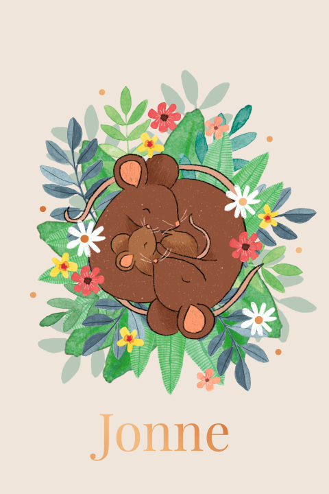 Geboortekaartje Jonna | Slapende muisjes