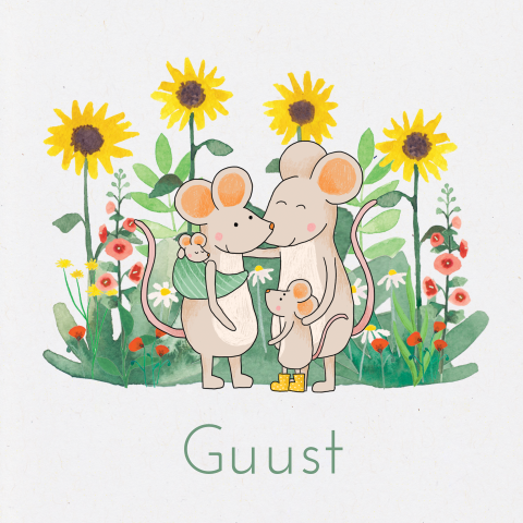 Geboortekaartje Guust | Lieve muisjes