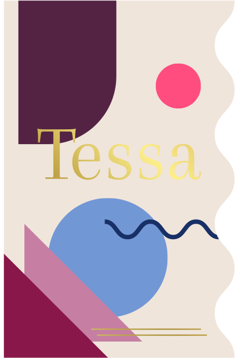 Geboortekaartje Tessa  | Golvende abstractie