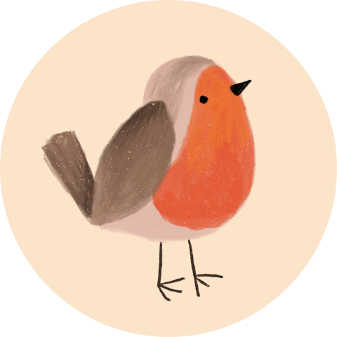 Sluitsticker Vintage roodborstje