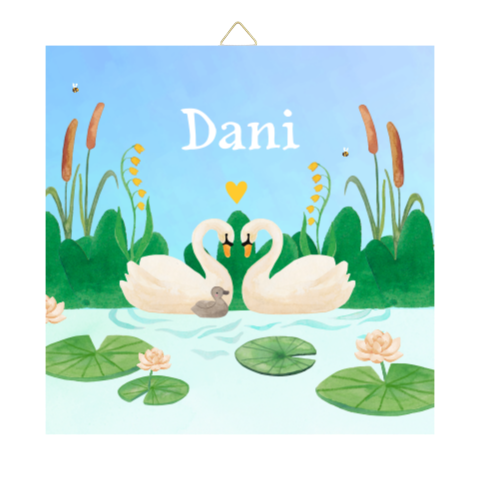 Tegeltje geboorte 'Dani' | Zwaantjes met kuiken