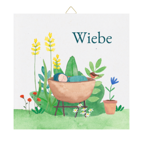 Geboorte tegeltje 'Wiebe' | Wiegje in de natuur