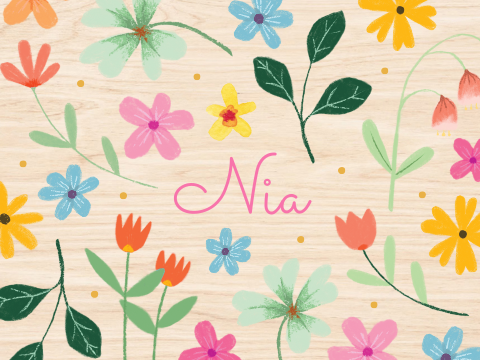 Memorybox 'Nia' | Houten kistje met bloemen