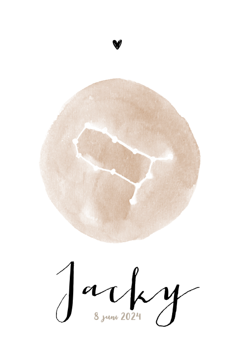 Enkel geboortekaartje sterrenbeeld Neutraal