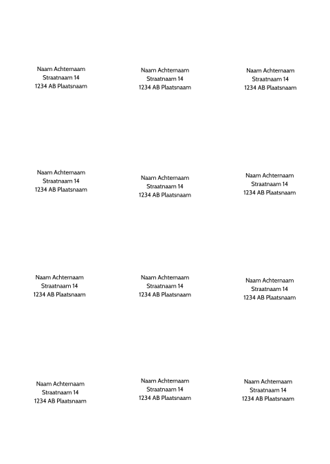 Adresstickers rond blanco