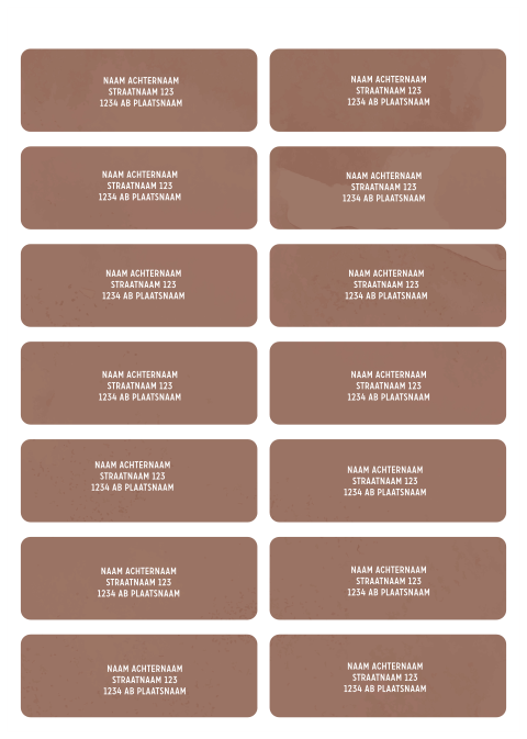 Adresstickers ronde hoeken waterscolor