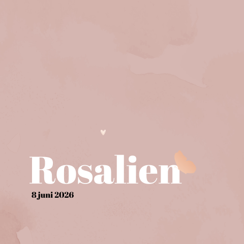 Geboortekaartje vierkant met ronde hoeken