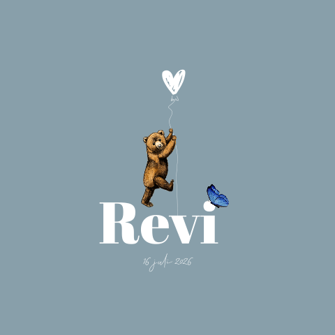 Geboortekaartje jongen met beer