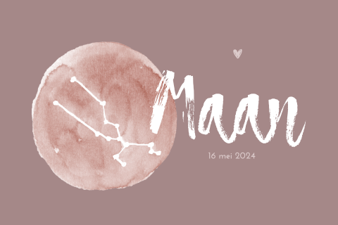Liggend geboortekaartje met sterrenbeeld voor een Meisje