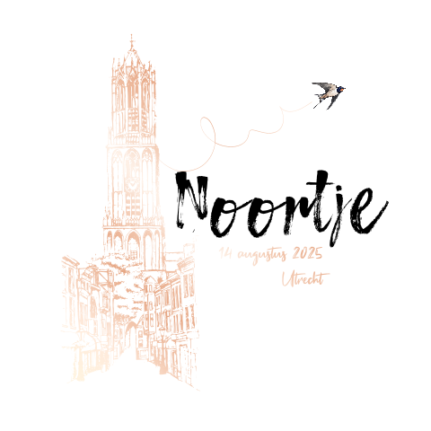 Geboortekaartje meisje Domtoren Utrecht