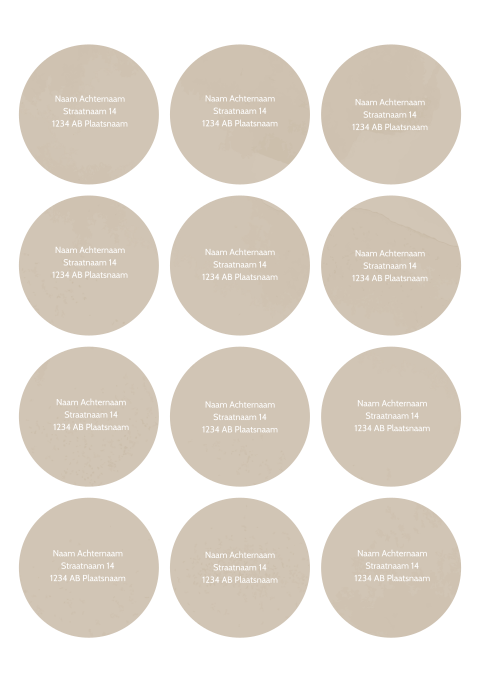 Adresstickers rond watercolor