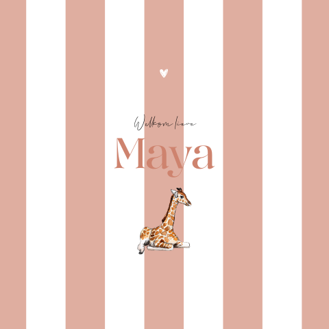 Geboortekaartje zomer meisje met strepen
