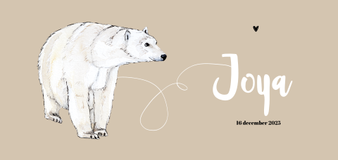 Geboortekaartje ronde hoeken ijsbeer