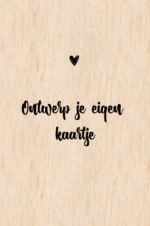 Blanco kaart hout staand