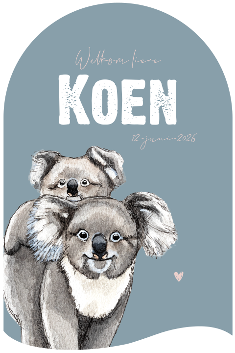 Geboortekaartje jongen stans golf met Koala