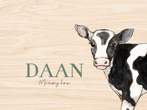 Houten Memory box met kalfje